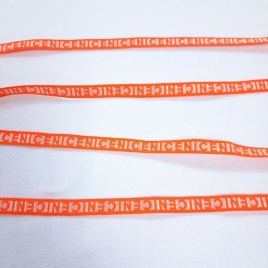 Лента репсовая ш. 10 мм. Nice белый на оранже