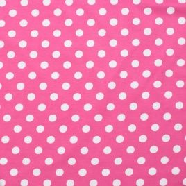 Трикотаж Кулирка Горошек на розовом