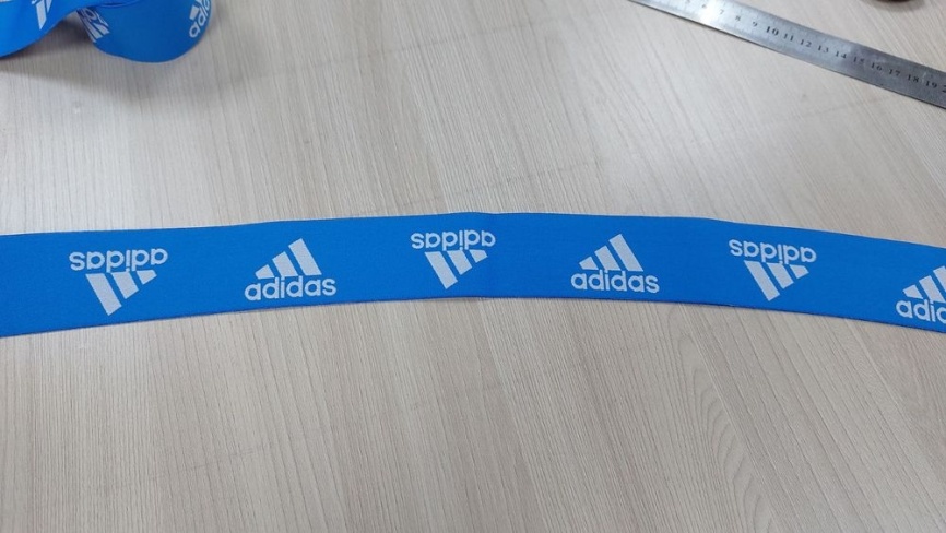Резинка Декоративная ш. 45 мм. Adidas Синяя фото 1